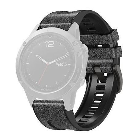 26 mm ersättningsarmband i läderbelagd silikon för Garmin Fenix 7X, armband med snabbfäste