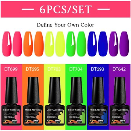 6st Nagellack Gel Set DIY Nagelkonst Semi Permanent UV LED Gel Kit För Naglar Dekoration Manikyr Blötläggning Målning Vernis Design