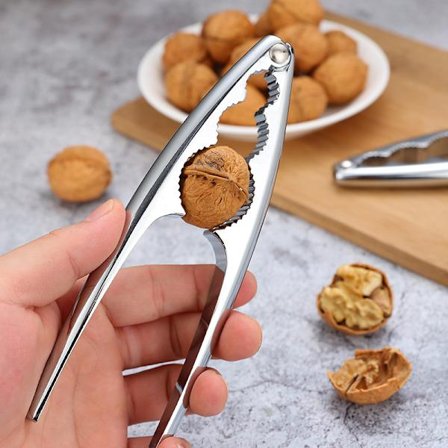 Nøddeknækker, Kromstål, Sølv, 17 x 3,5 x 1,3 cm, Grå