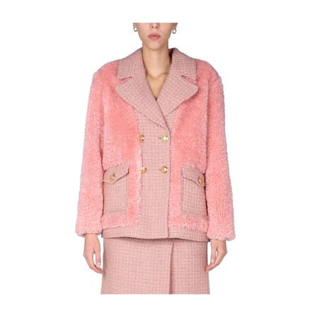 Moschino, Mat Jacket Różowy, Kobieta, Rozmiar: S