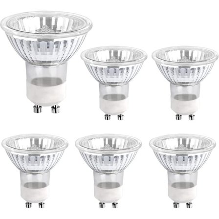 Halogenlampa GU10 35W 230V, 380lm Varmvit 2700K, Dimbar Halogenspot, för Skåpbelysning, Utställningsbelysning, 6-pack