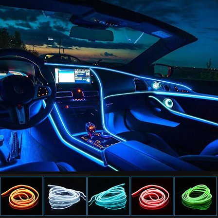 Car Interior Led Decorative Lamp El Wiring Neon Strip ,for Auto Diy Flexible Ambient Light Usb Party Atmosphere Diode