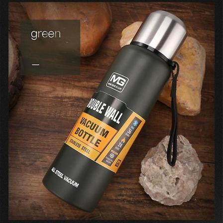 Utomhustermos Bärbar isolerad kopp med stor kapacitet, kapacitet 1500ml Green none