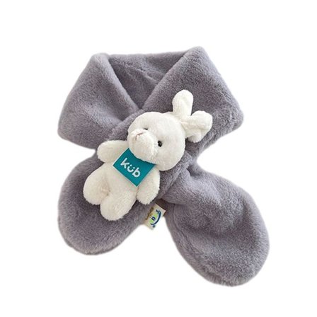 Børnehalstørklæde blødt varmt strikket halstørklæde vinter klassisk halstørklæde til drenge grå KLB