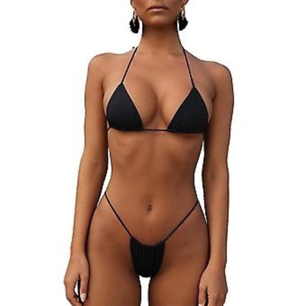 Dametøj Halter String Bikini Sæt Sexy Thong Cheeky Todelt Badetøj -r (S)