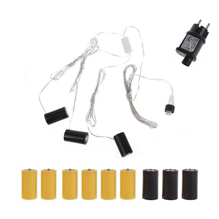 LR14 C batterieliminatorer Strømforsyningsadapter Bytt ut 4,5V 3V Dummy-batteri