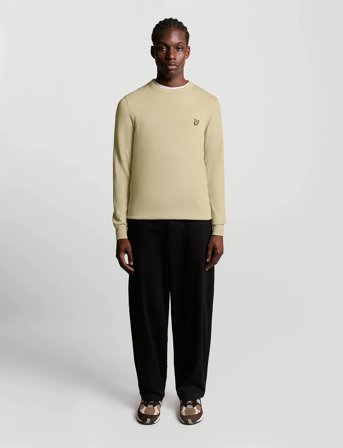 Lyle & Scott Cotton Merino Crew Neck Jumper - Beige - XL