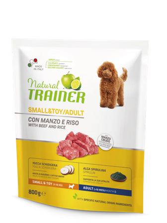 Natural Trainer Crocchette Manzo/Riso Per Cani Adulti Taglia