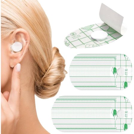 Vanntette ørebeskyttere 5,3x8,1 cm, pakke med 100 vanntette ørelapper, gjennomsiktige engangs vanntette øredusjhetter i plast, vanntette øreplaster
