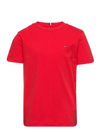 Essential Cotton Tee S/S T-shirt Rød Tommy Hilfiger