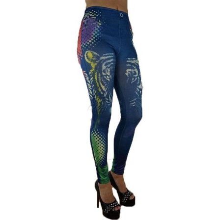 Leggings med Tiger i jeanstryck