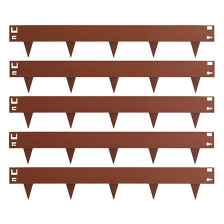 Teräksinen nurmikonreunus, ruosteenvärinen, joustava puutarhareunus