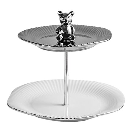 Cupcake-ställ Dessertbord Display Set Våningsfat Serveringstårta Bricka Fester Serveringstallrik för Tea Party 2 Våningar (Liten)