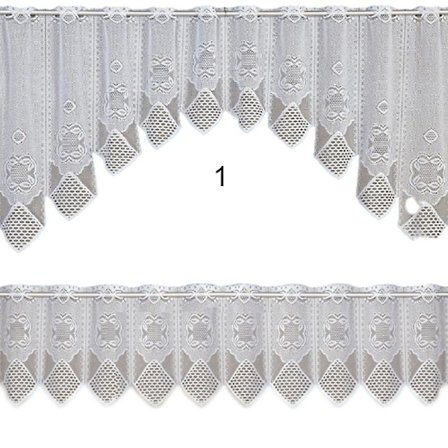 2 stk./sæt Blondergardin Gennemsigtig Blonderdesign Vintage Stil 2-lags Cafegardin Sæt Til Hjemmet