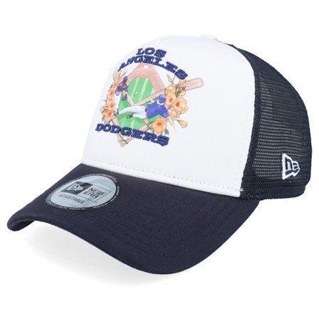 New Era - MLB Weiss trucker Cap - Los Angeles Dodgers MLB Graphic White/Navy A-frame Trucker @ Hatstore