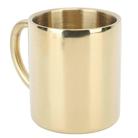 Stor Kapasitet 304 Rustfritt Stål Kaffekopp - Dobbel Vegg Isolert Kopp med Håndtak for Te & Melk - 220ML Gull Design [DB]