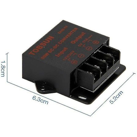 24V/12V til 5V 10A 50W Bil LED Reklameskjerm Strømforsyning Strømkonverter DC Transformer