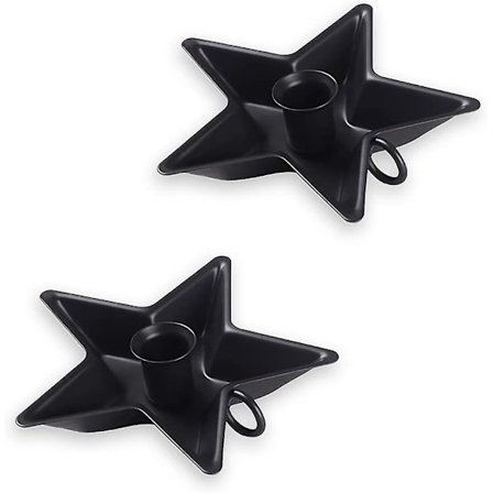 2 Pak Pentagram Dekorative Jernplade Lysestager, Rustik Lysestager