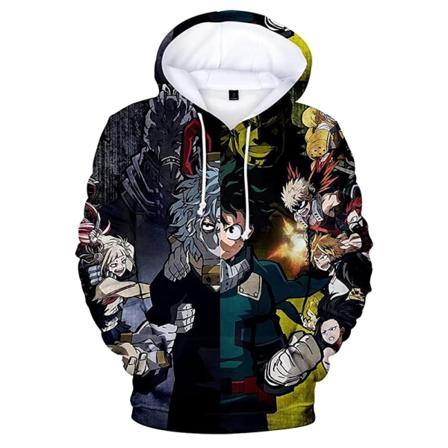 My Hero Academia Anime Manga Animation Hoodie Izuku Midoriya 3D Tryck Sweatshirt C XL