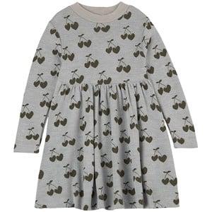 Kids - MAINIO Cherry Love Printed Dress Mist 134/140 cm - Dresses - 134/140 cm - Grey