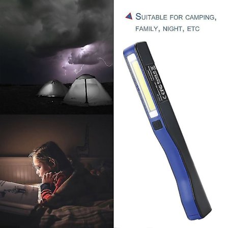 2-i-1 USB-oppladbart COB LED Camping Arbeidslys Håndlykt