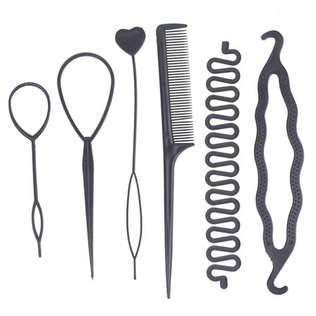 6st/ set Frisyr Flätning Verktyg Drag-through Hair Hair Disk