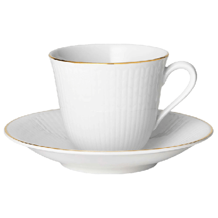 Rörstrand Kaffekopp m. fat - Swedish Grace Gala 16 cl Kök & matlagning Vit