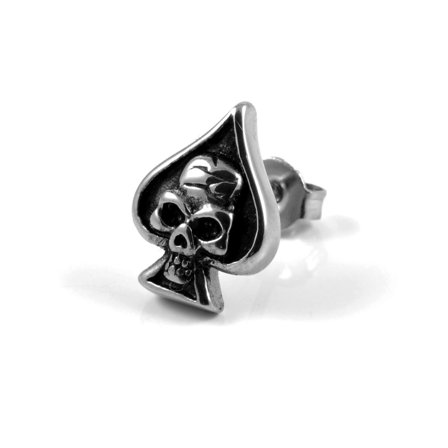 Poker Skull Bling Ørering til mænd - Ørestikker