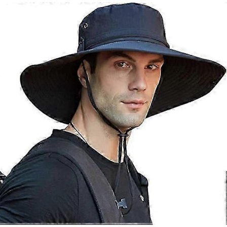 Herre UPF50 Vandtæt Bredskygget Boonie Hat til Fiskeri Vandreture Strand Safari