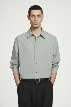 COS Men's Signature Cotton Shirt in Grey