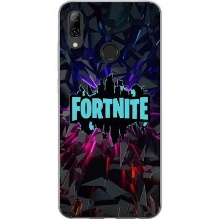 Kompatibelt Mobilskal till Huawei Huawei P smart 2019 Spelinspirerad abstrakt logotypdesign med exploderande former, neonljus och dynamisk energi för