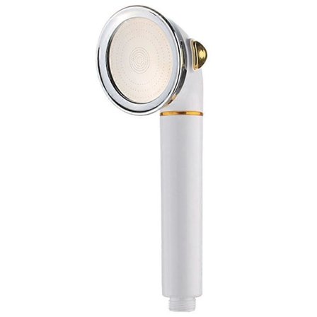 Højtryksbruserhoved Koreansk Stil Vandbesparende Rustfri Stål Slange Brusehoved Brusehoved Hvid