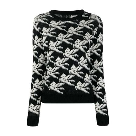 Etro, Sweater Zwart, Dames, Maat:M,wol