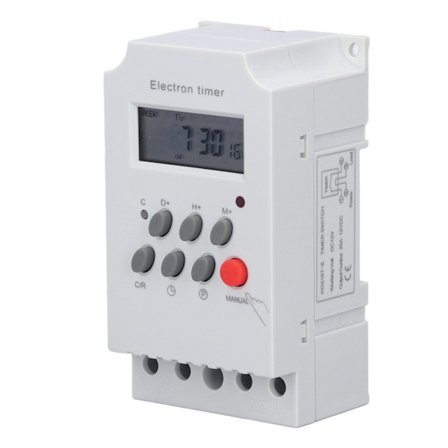 Elektronisk tidsbryter DIN-skinne LCD Mikrodatamaskin Intelligent Kontroller KG316TII DC 12V