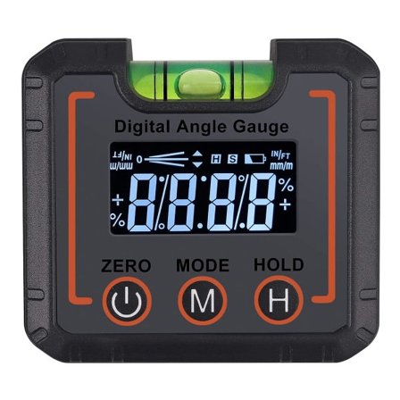 IC Digital LCD-vinkelmåler med horisontale bobler, gradering