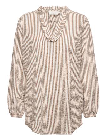Crsheela Long Shirt Patterned Cream