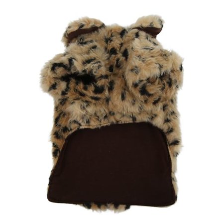 Pet Leopard Print Kappa Söt Retro Snygg Puppy Plysch Jacka för höst och vinterM