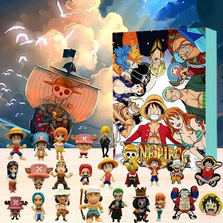 24 Osan Joulukalenteri One Piece El imen Muotoinen Leikkikalulahja 2024 Uusivuosi Countdown Joulukalenteri Sokea Laatikko Lapsille