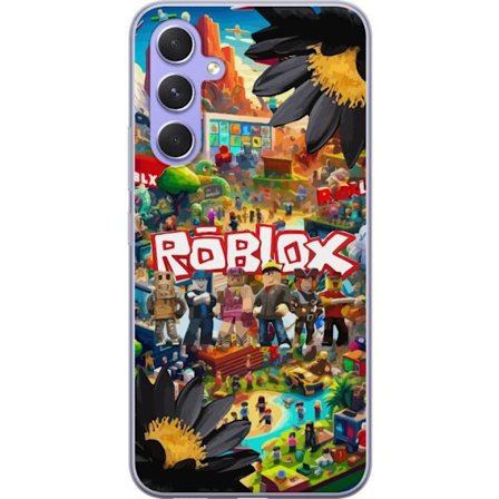 Yhteensopiva Puhelinkuori Samsung Samsung Galaxy A54 Roblox seikkailumaailma täynnä hahmoja, värikkäitä peliympäristöjä ja toimintapitoisia ra