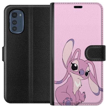 Motorola Moto E32s Lompakkokotelo Stitch vaaleanpunainen