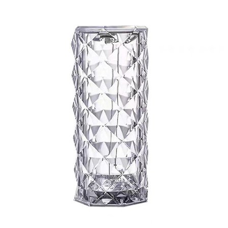 Diamantbordlampe, 16 fargeskiftende romantisk roseakryl LED-nattlys, berøringskontrollert nattbordslampe med USB-port