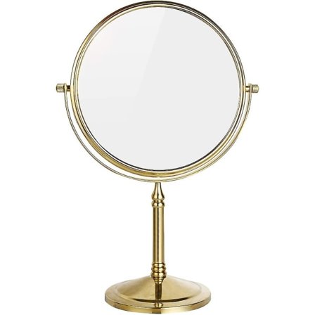 Frittstående sminkespeil for bordplate, 8 tommer, dobbeltsidig 1x 3x forstørrelse, 360 graders dreibart kosmetisk forstørrelsesspeil for bordplate