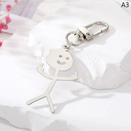 Rostfritt stål rolig doodle nyckelring Hip-pop bil nyckelring - high quality