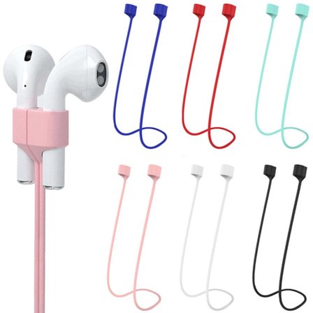 Seks 70 cm magnetiske øretelefonkabler - egnet for bruk med snorer - trådløs øretelefon anti-tap silikonsnor (øretelefoner ikke inkludert)