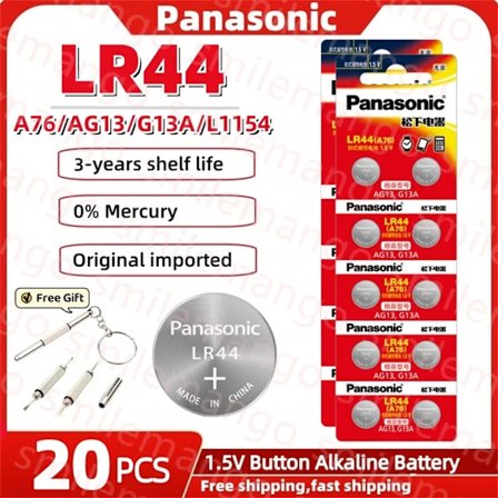 Panasonic 2-50PCS AG13 paristo A76 LR44 357 SR1154 SR44 LR 44 1,5 V alkaliparistot kellolaskimeen lelunappinappikenno