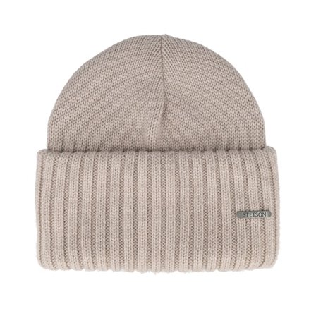 Stetson - Beige cuff Mütze - Beanie Merino Light Hazel Cuff @ Hatstore