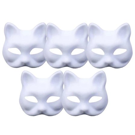 Therian Mask Kattemaske, DIY Blanko Hvide Papirskattemasker til Dekoration, Tilpasningsdygtige Graffiti-klar Designere, Ideel Til Håndmaling Cosplay 