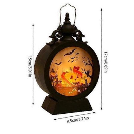 Retro Halloween Græskar Heks Dekorativ Lampe, Simuleret LED Flammelys til Halloween Fest Hjemmeindretning.