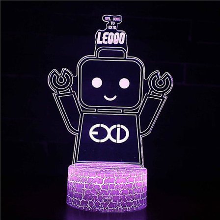 3D-lampor med fjärrkontroll, LED-lampa 16 färger Ljus Dimbar Touch Switch USB / batteriinsats, Bi