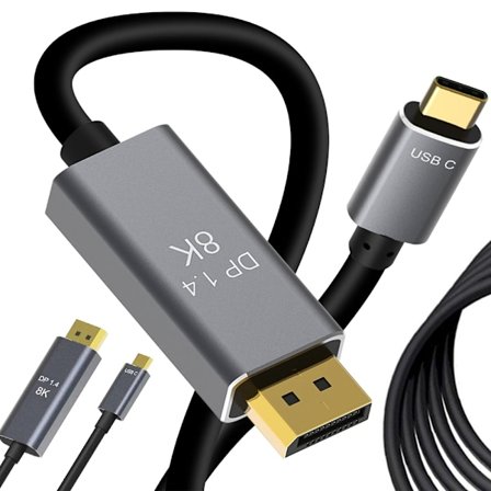 USB-C till DisplayPort 1.4 kabel 1.8m – Upp till 8k